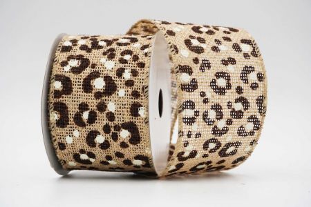Leopard Print Wired Ribbon_KF6791GC-13-183_Natural